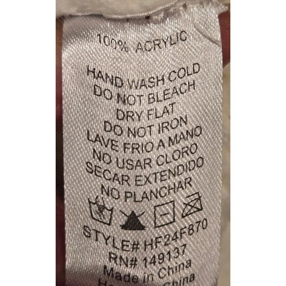 HYFVE Cream Button V-Neck Balloon Sleeve Open Knit Cardigan Sweater Womens Large - Picture 9 of 9